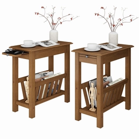 Giantex 2-Tier Narrow End Table entry bench, mudroom storage