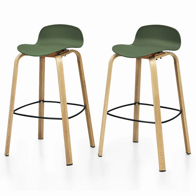 Giantex 30-Inch Modern Minimalist Bar Chairs with Footrest, Low Backrest and Metal Legs, Nordic Style High Stools kitchen towel, placemats