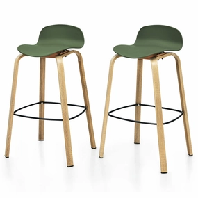 Giantex 30-Inch Modern Minimalist Bar Chairs with Footrest, Low Backrest and Metal Legs, Nordic Style High Stools kitchen towel, placemats