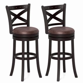 Giantex 30" Swivel Bar Stools with Footrest & Rubber Wood Frame kitchen towel, placemats