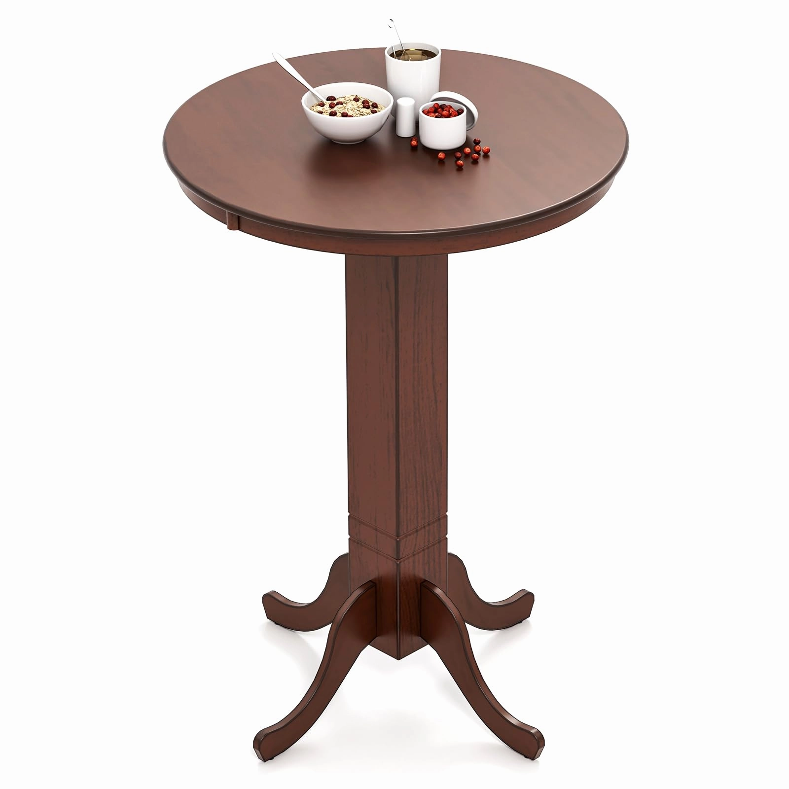 Giantex 30 Round Bar Table, Dining Table with Rubber Wood Frame kitchen towel, placemats