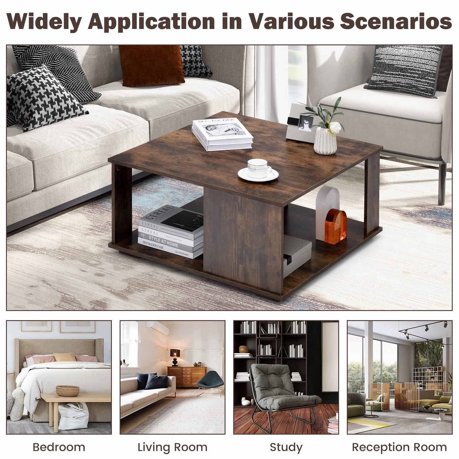 Giantex 32 Square Coffee Table