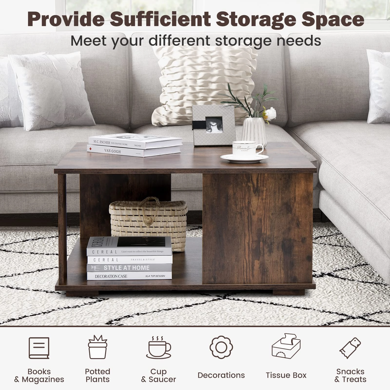 Giantex 32 Square Coffee Table