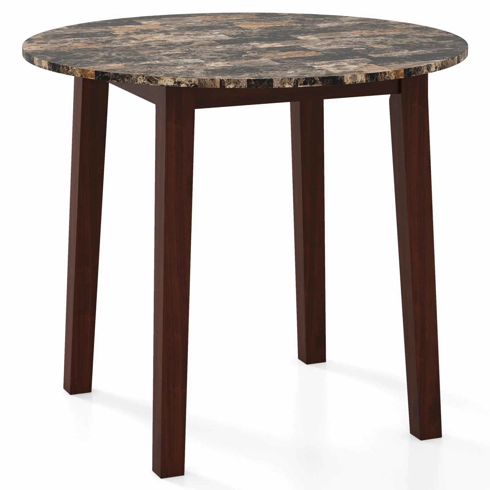 Giantex 35 Round Dining Table - Kitchen Table with Rubber Wood Legs kitchen towel, placemats