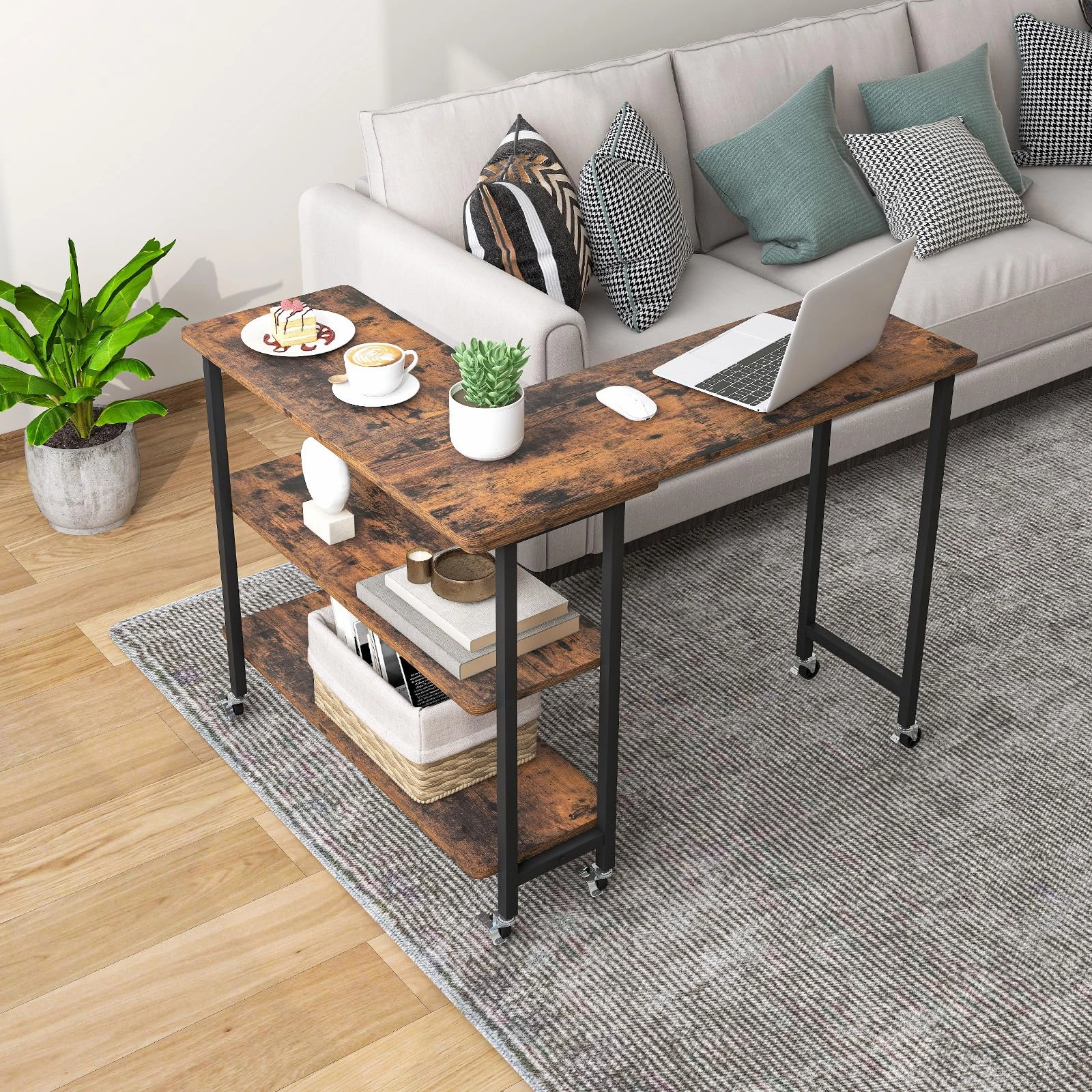 Giantex 360 Free Rotating Sofa Side Table console table, hallway table