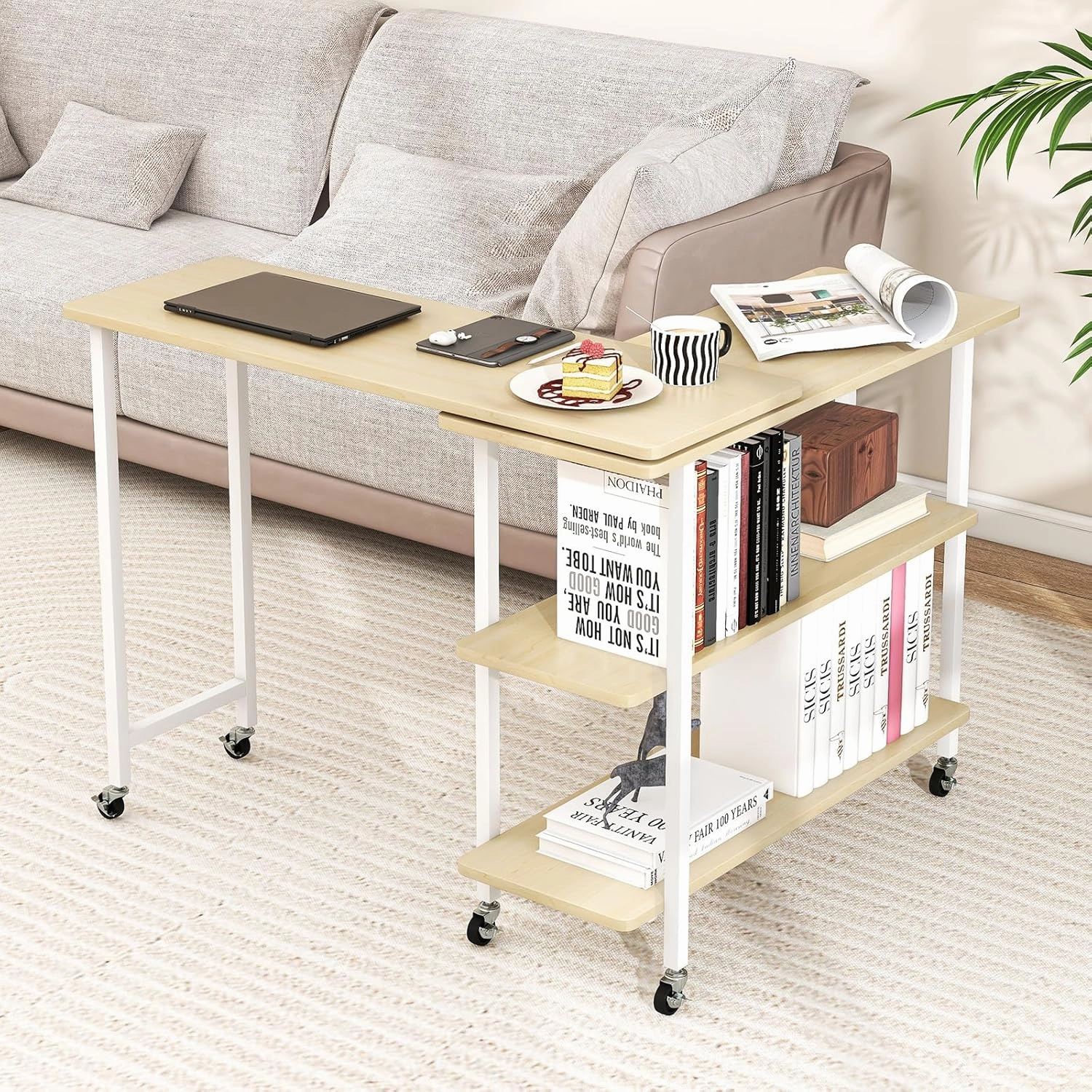 Giantex 360 Free Rotating Sofa Side Table