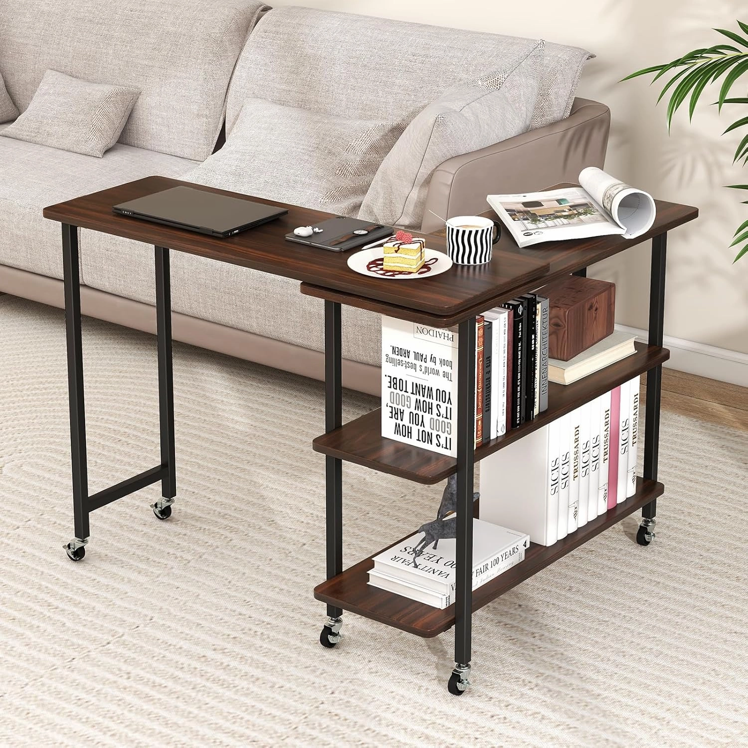 Giantex 360 Free Rotating Sofa Side Table