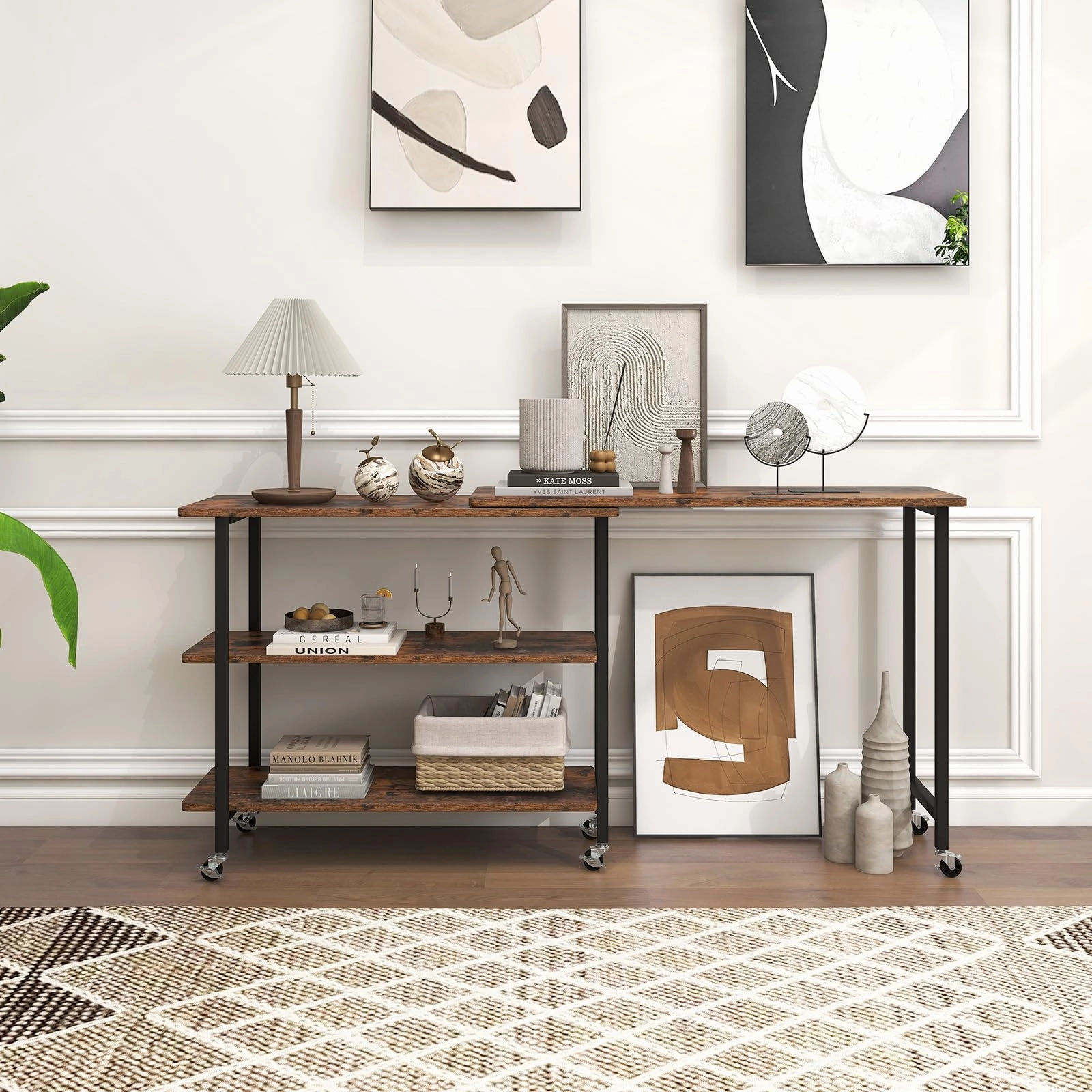 Giantex 360 Free Rotating Sofa Side Table