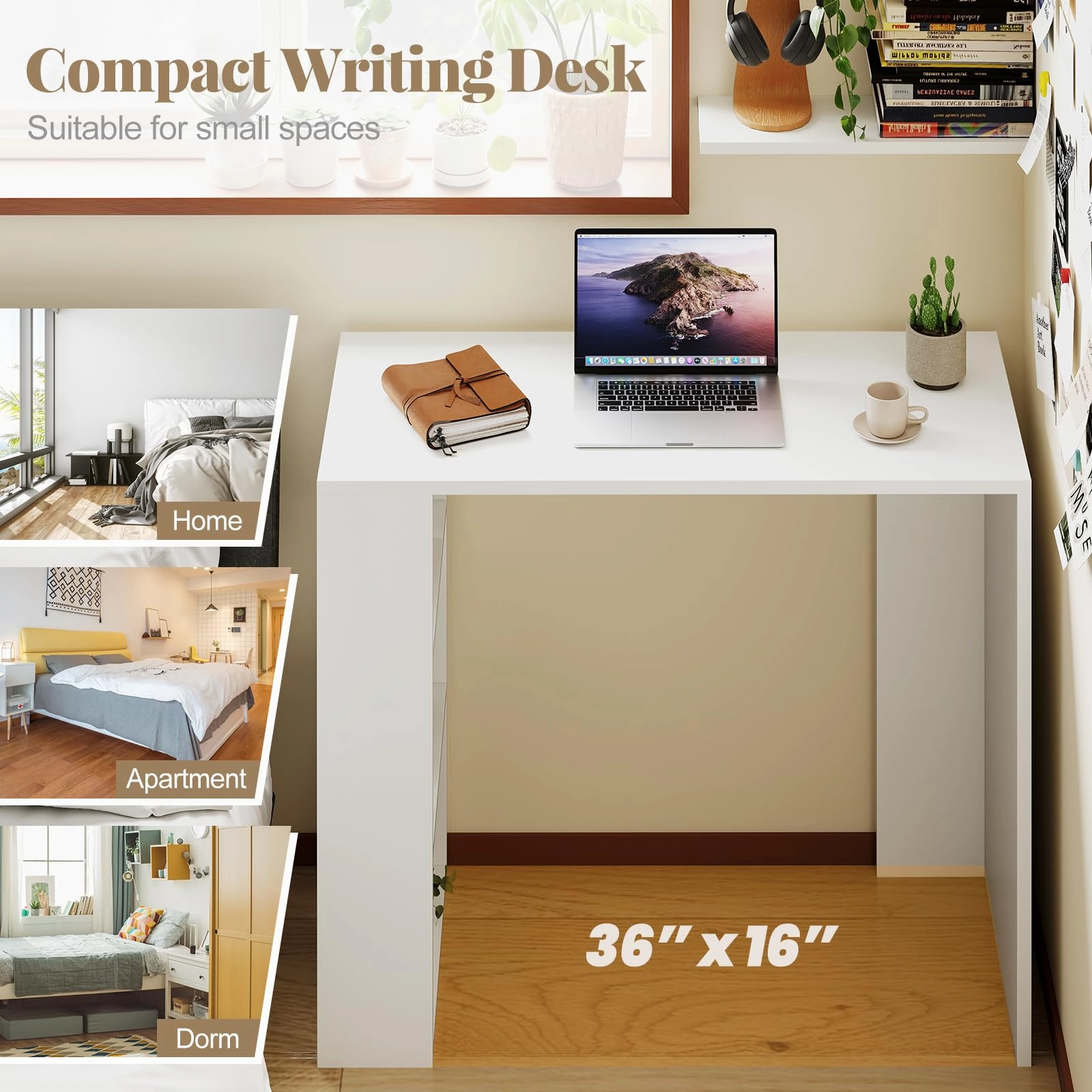 Giantex 36 Inch Compact Home Office Desk with Storage Open Shelves and Anti Tipping Kit