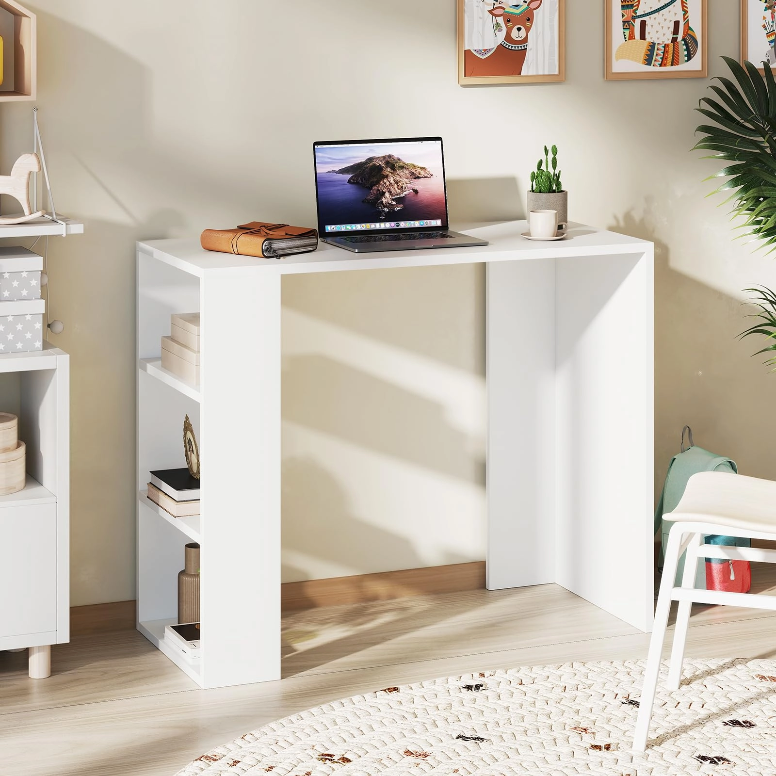 Giantex 36 Inch Compact Home Office Desk with Storage Open Shelves and Anti Tipping Kit