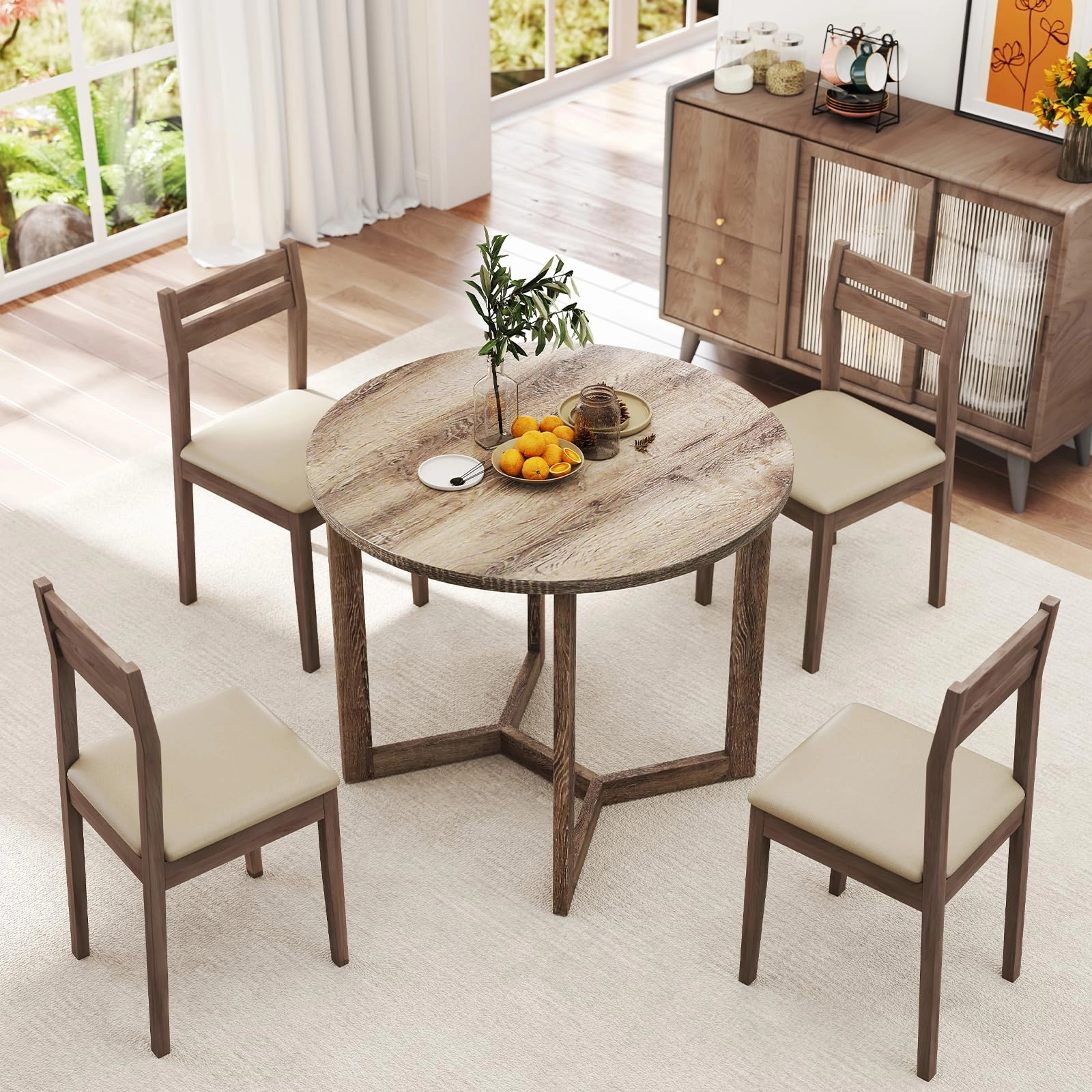 Giantex 36" Round Dining Table for 4