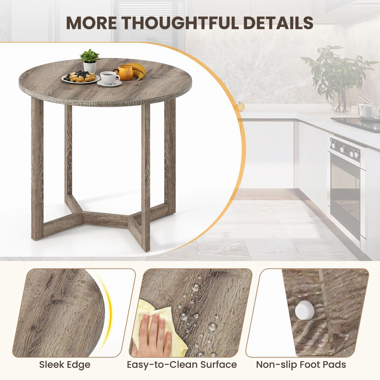 Giantex 36" Round Dining Table for 4