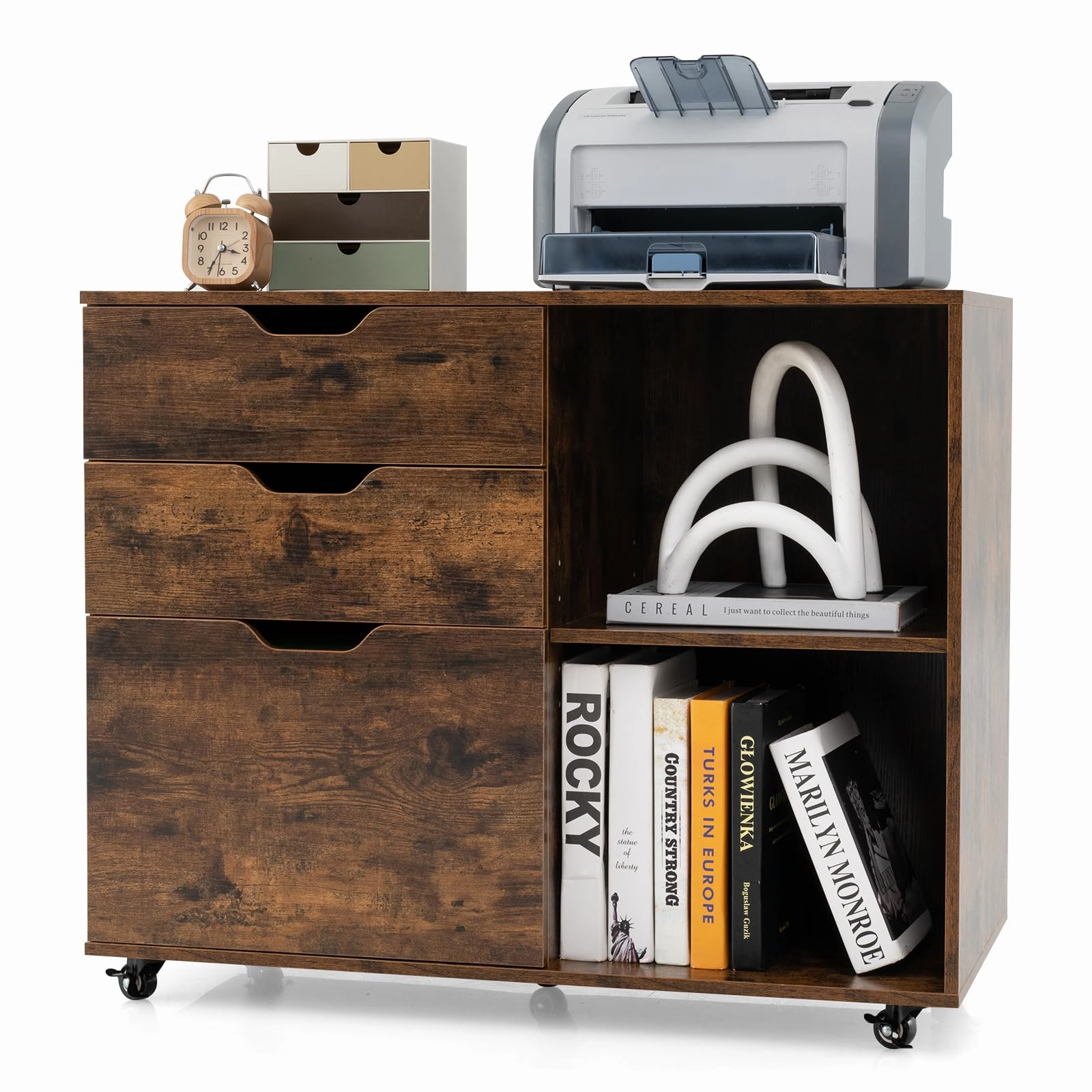Giantex 3 Drawer File Cabinet, Office Storage Cabinet Fits Files Letter, A4, Legal Size outdoor dining set, patio table