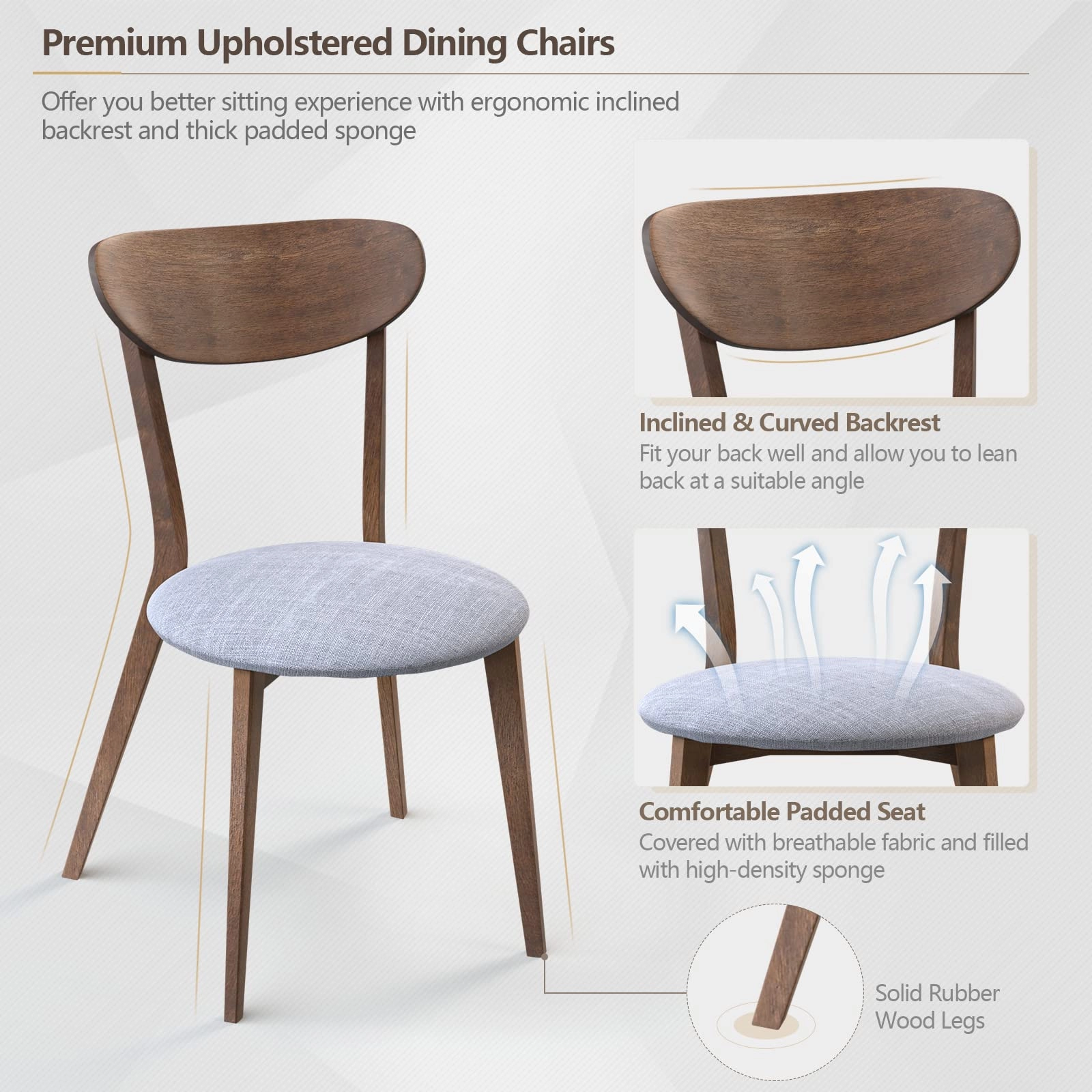 Giantex 3 or 5 Piece Dining Table and Chair Set, Wooden Kitchen Table Set