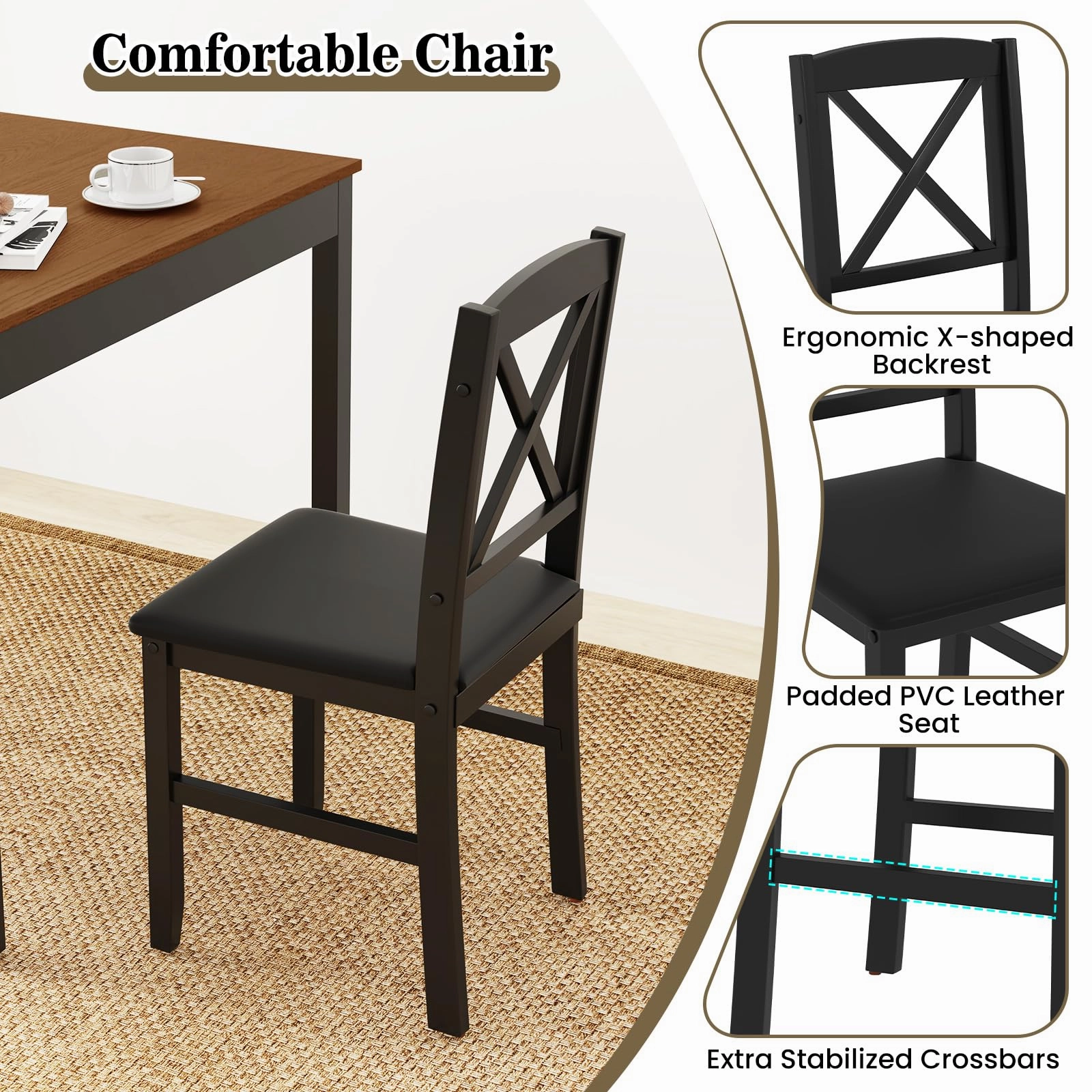 Giantex 3-Piece Dining Table Set for 2