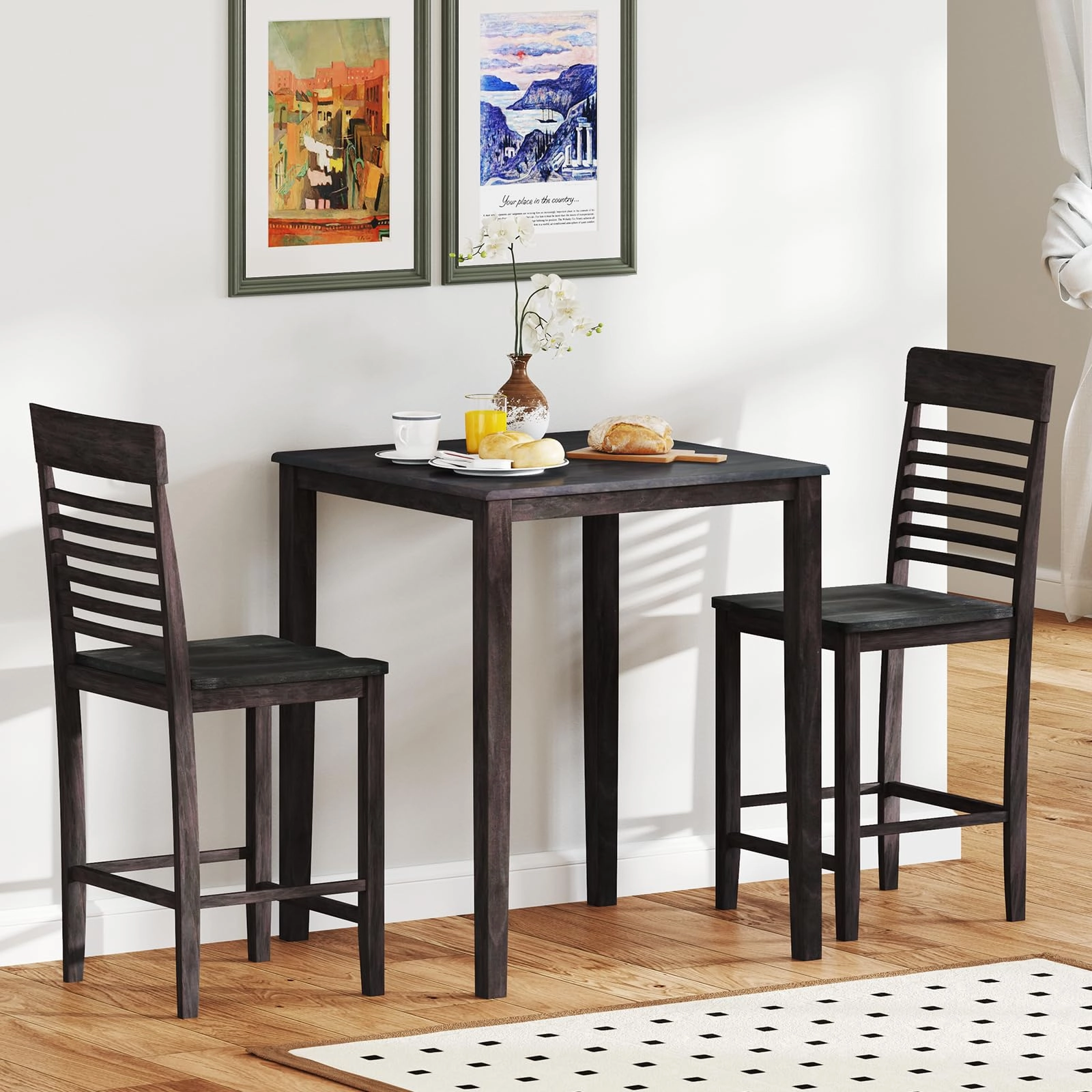 Giantex 3-Piece Dining Table Set for 2 for Small Place