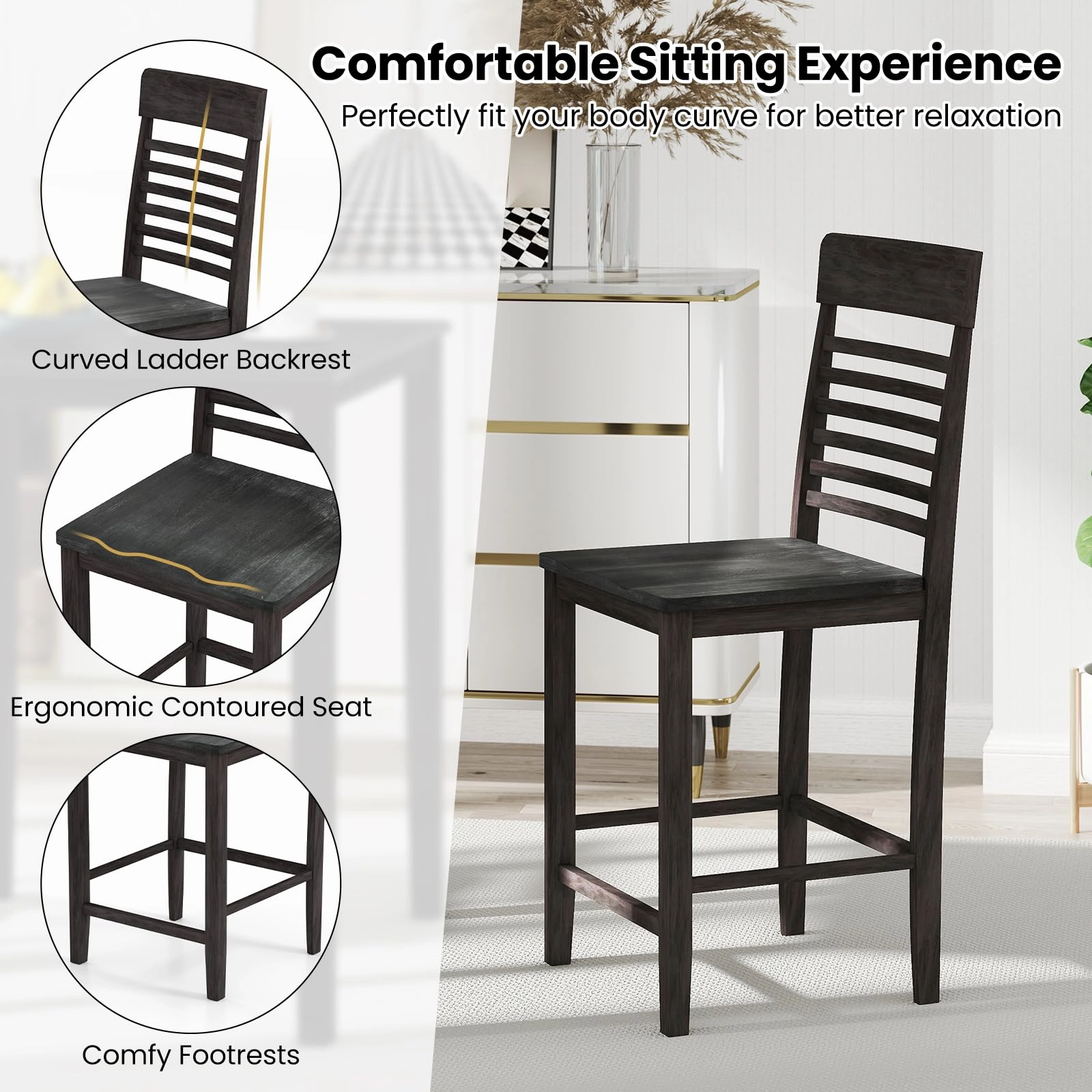Giantex 3-Piece Dining Table Set for 2 for Small Place