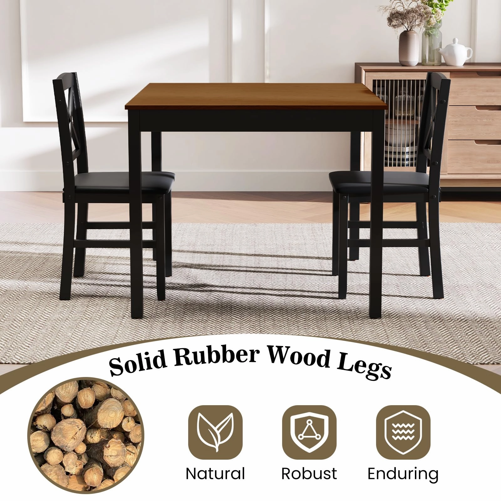Giantex 3-Piece Dining Table Set for 2