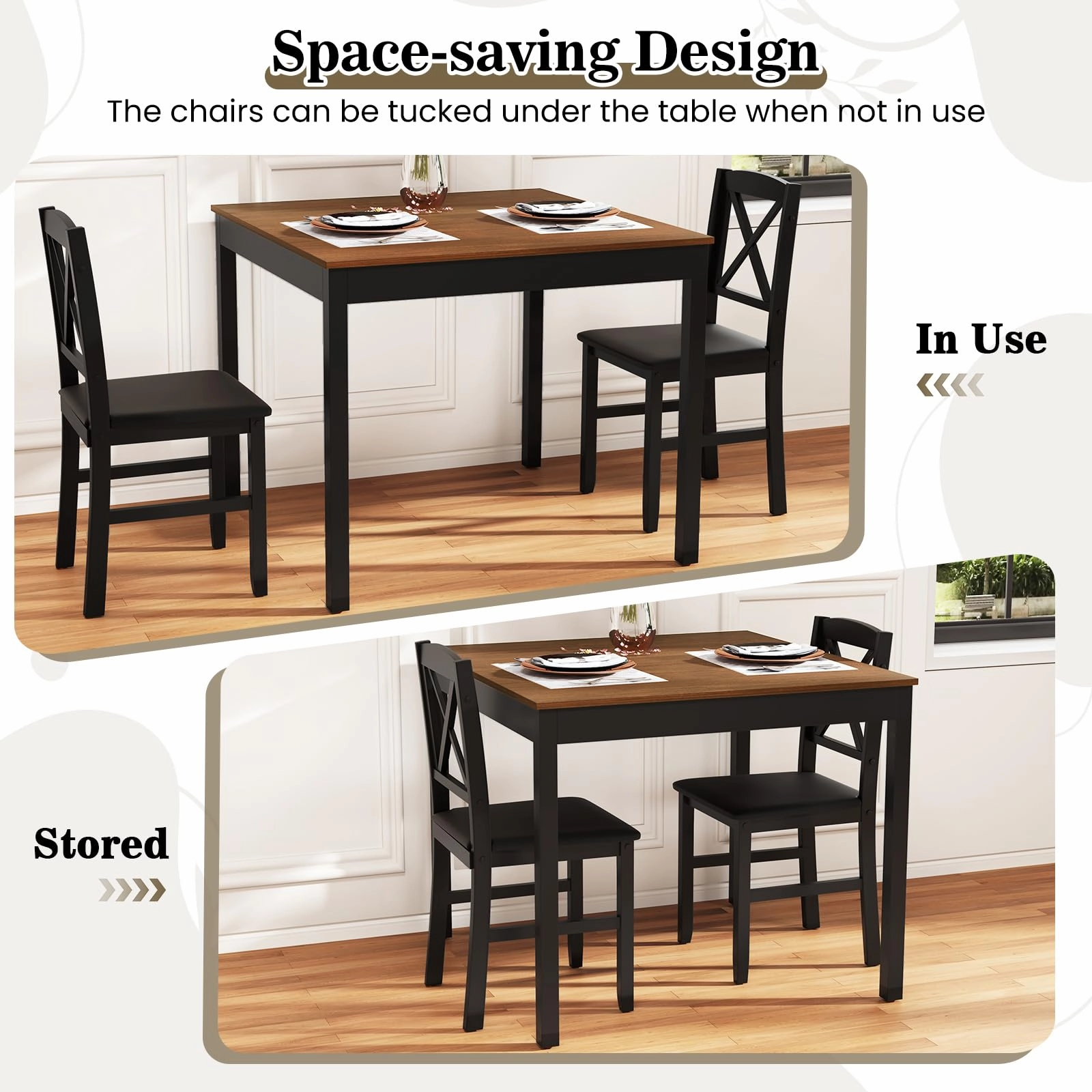 Giantex 3-Piece Dining Table Set for 2