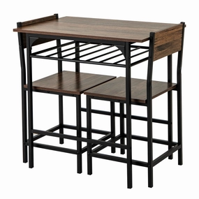Giantex 3-Piece Dining Table Set with Wine Rack for 2 Small Space kitchen towel, placemats