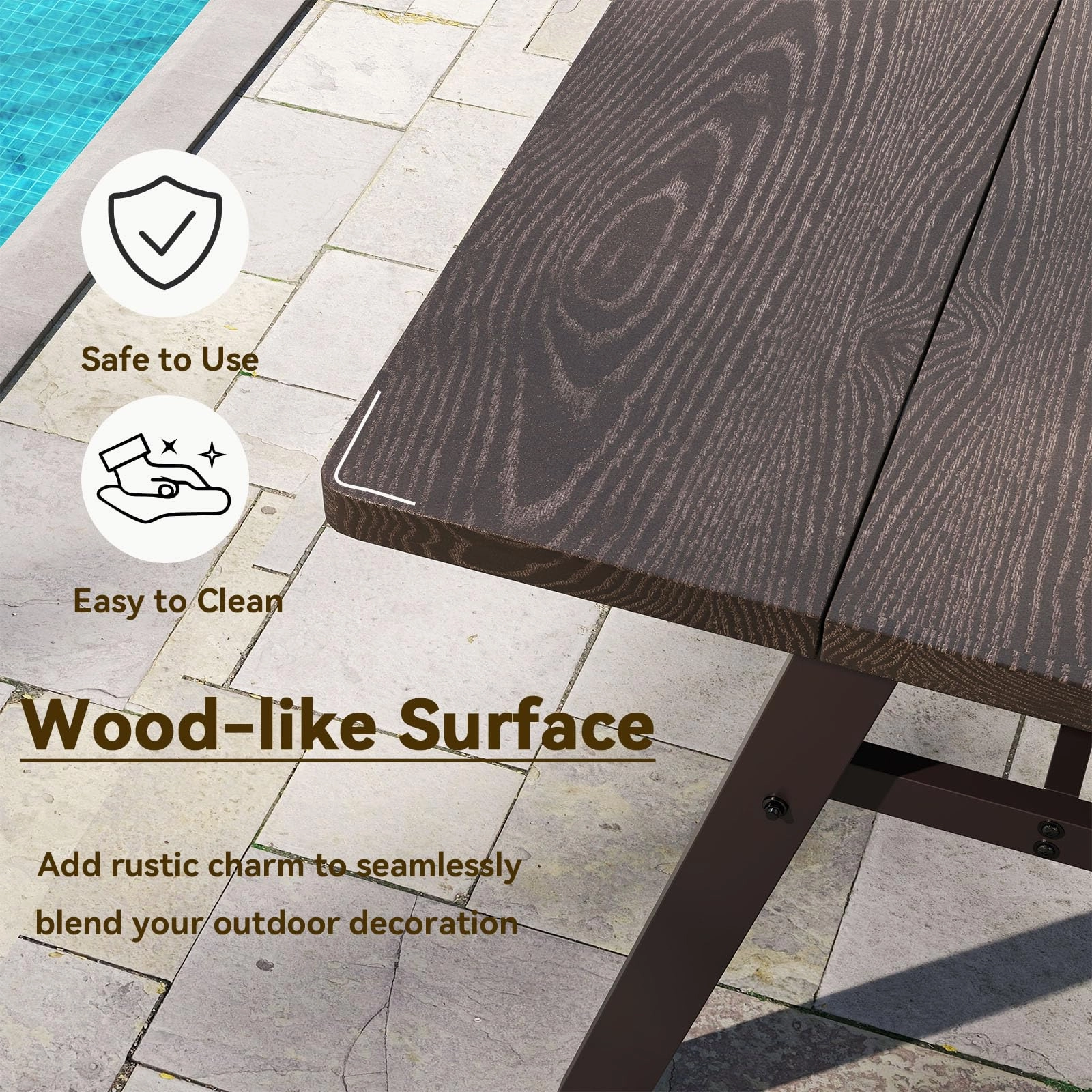 Giantex 3 Pieces Outdoor Picnic Table Set for 6 People