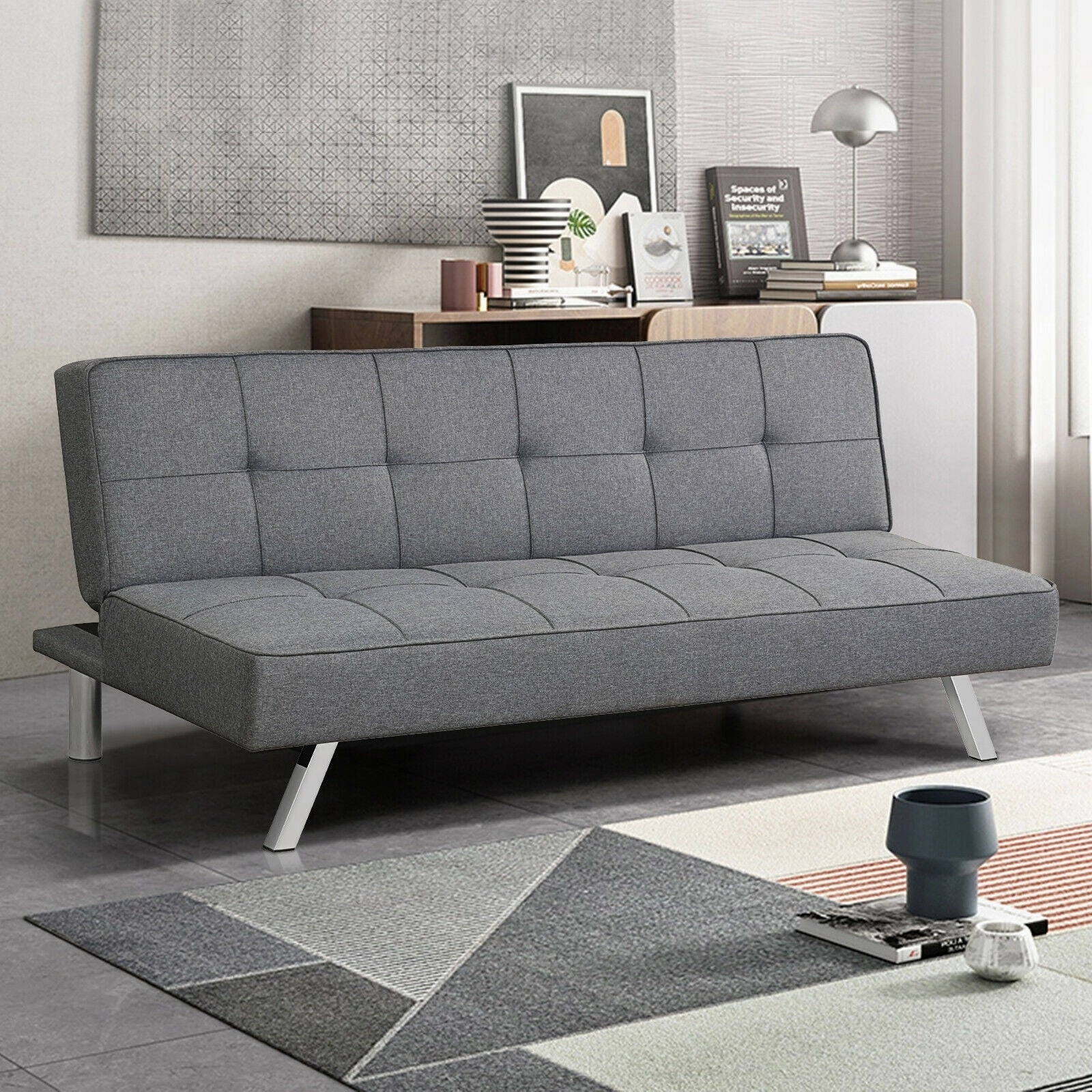 Giantex 3-Seat Convertible Sofa Bed, Sofa Bed w/ 3 Adjustable Angles