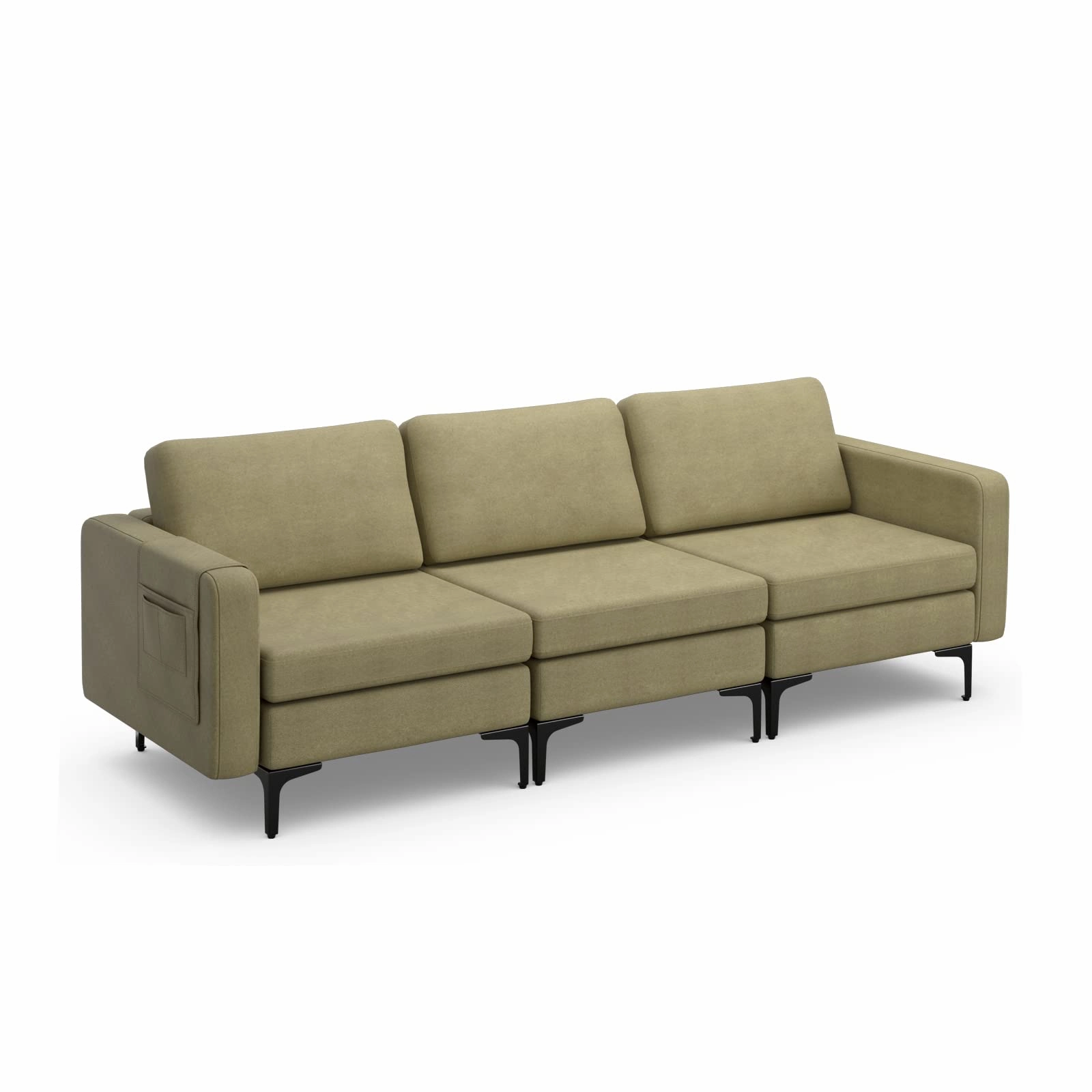 Giantex 3 Seat Sectional Sofa Couch, 94.5" L Modular Sleeper