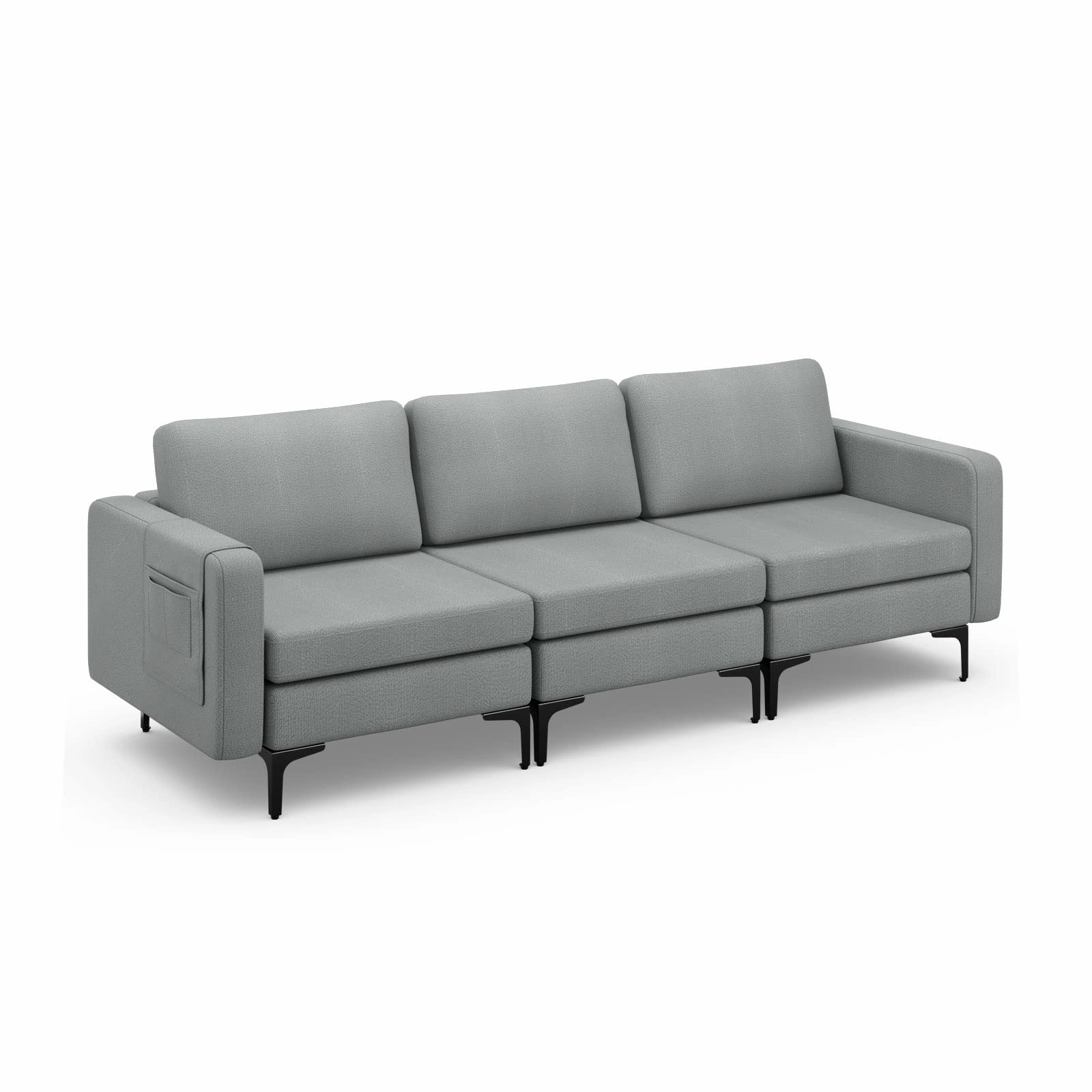 Giantex 3 Seat Sectional Sofa Couch, 94.5" L Modular Sleeper