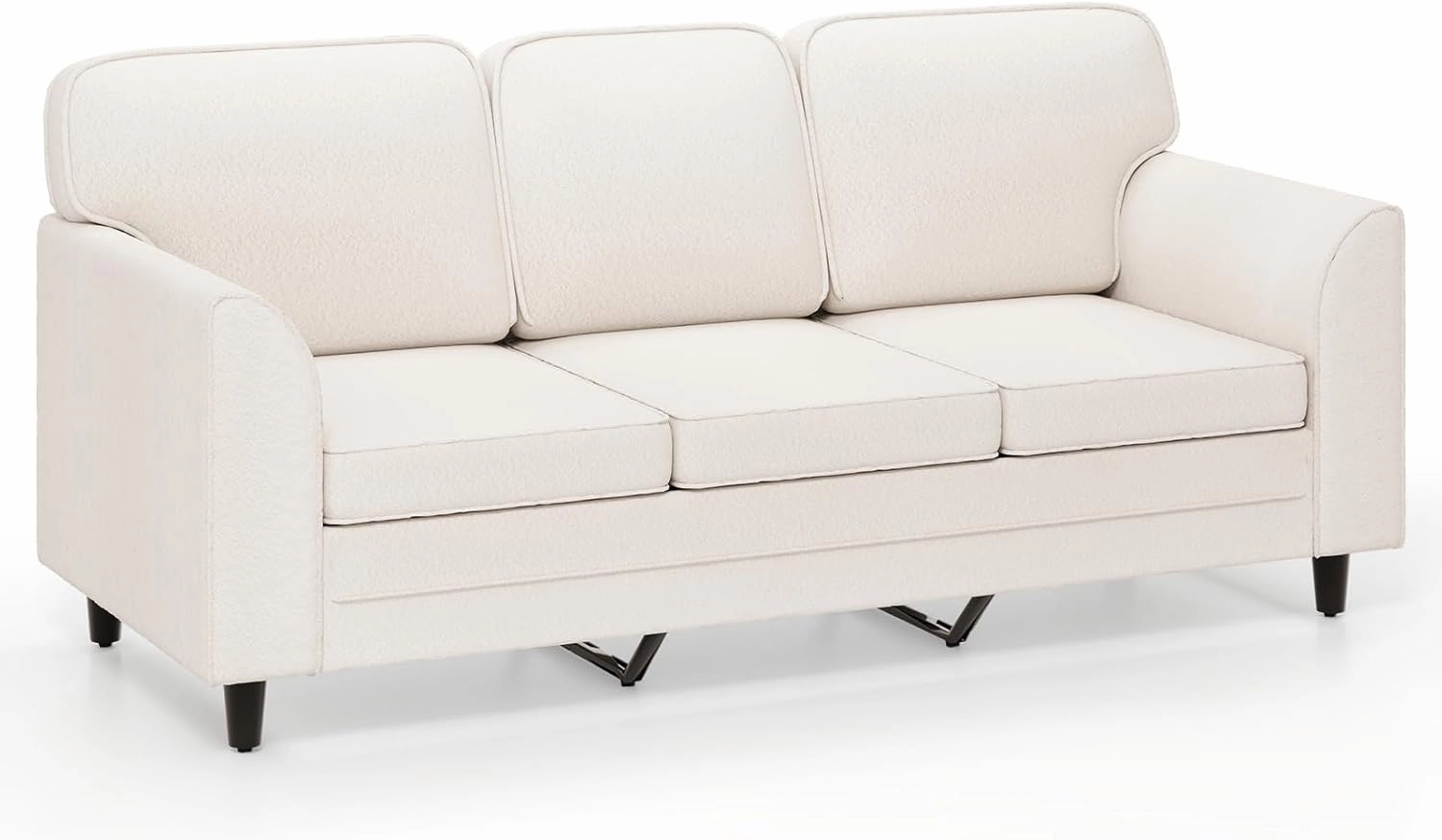 Giantex 3 Seater Couch - 79 Mid Century Modern Upholstered Sofa with Armrests, Sturdy Legs