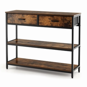 Giantex 3-Tier Entryway Table with Storage - Sofa Side Table cowhide rug, animal hide rug