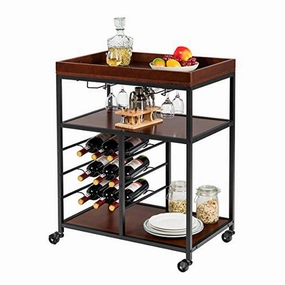 Giantex 3-Tier Kitchen Island Cart Rolling Trolley kitchen towel, placemats