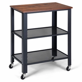 Giantex 3-Tier Microwave Cart Wooden kitchen towel, placemats