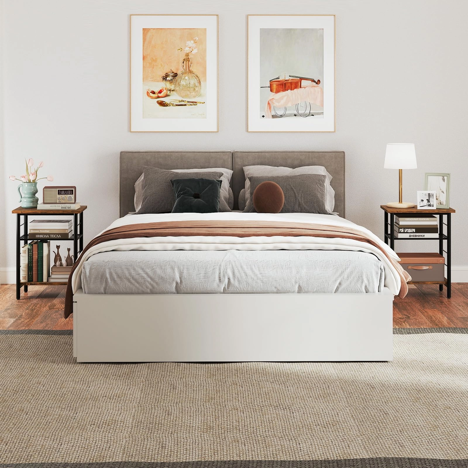 Giantex 3-Tier Side Table with Adjustable Mesh Shelf