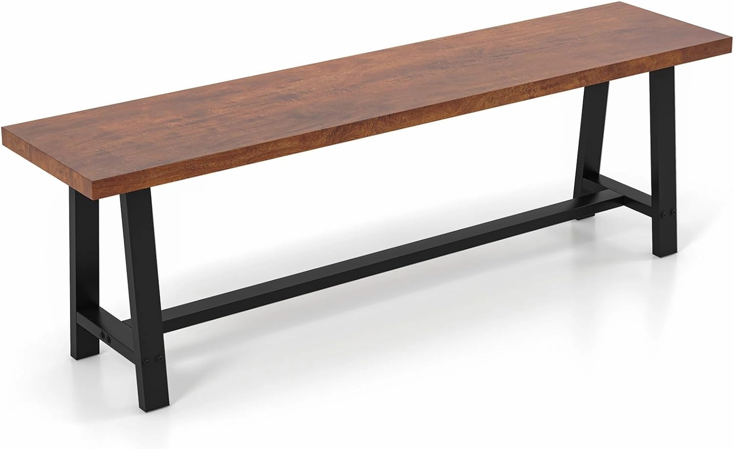 Giantex 40 Wood Dining Bench, 2 Person Entryway Shoe Bench with Metal Frame, Rectangular End of Bed Bench