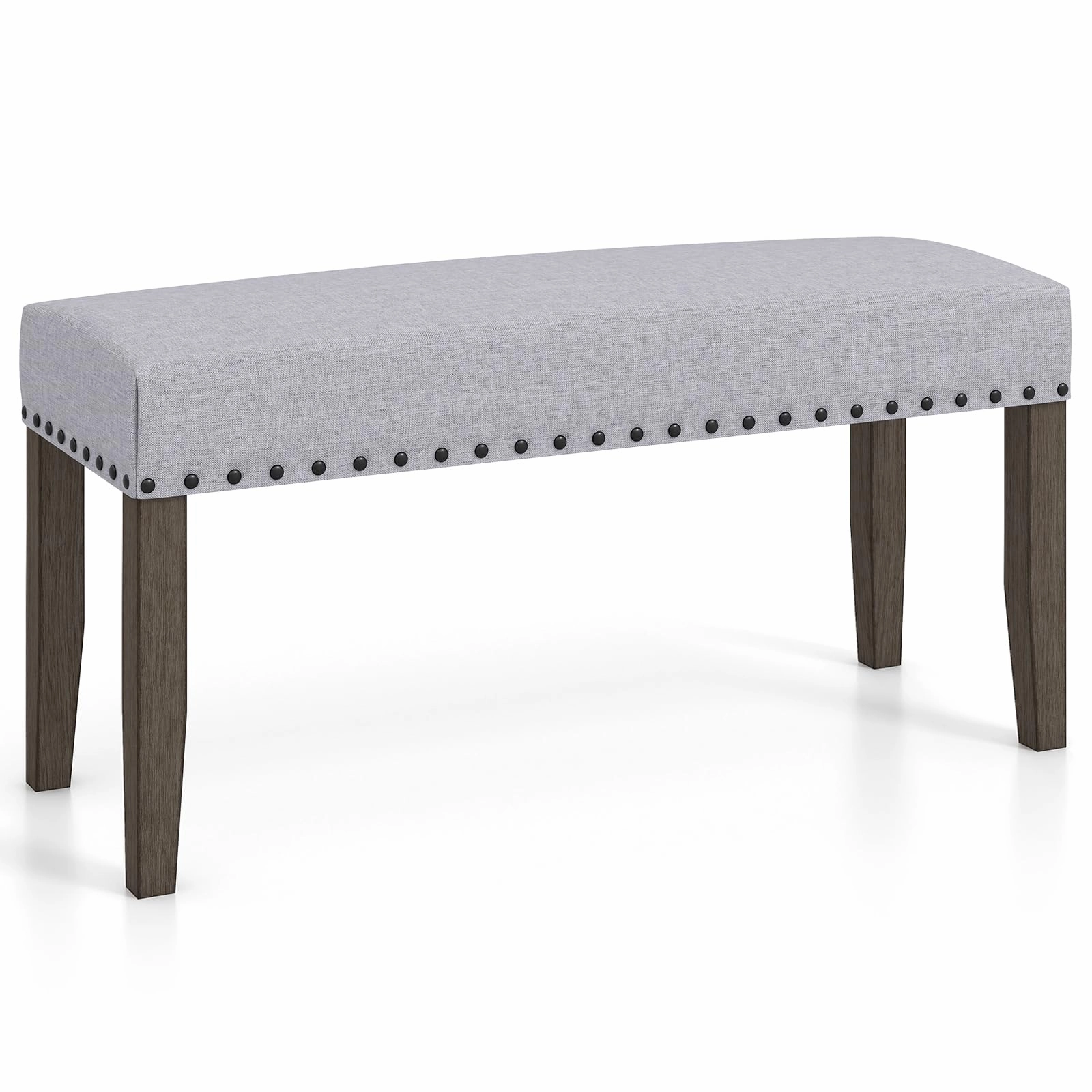 Giantex 42.5 Upholstered Entryway Bench, Set of 1/2 Dining Bench with Nailhead Trim