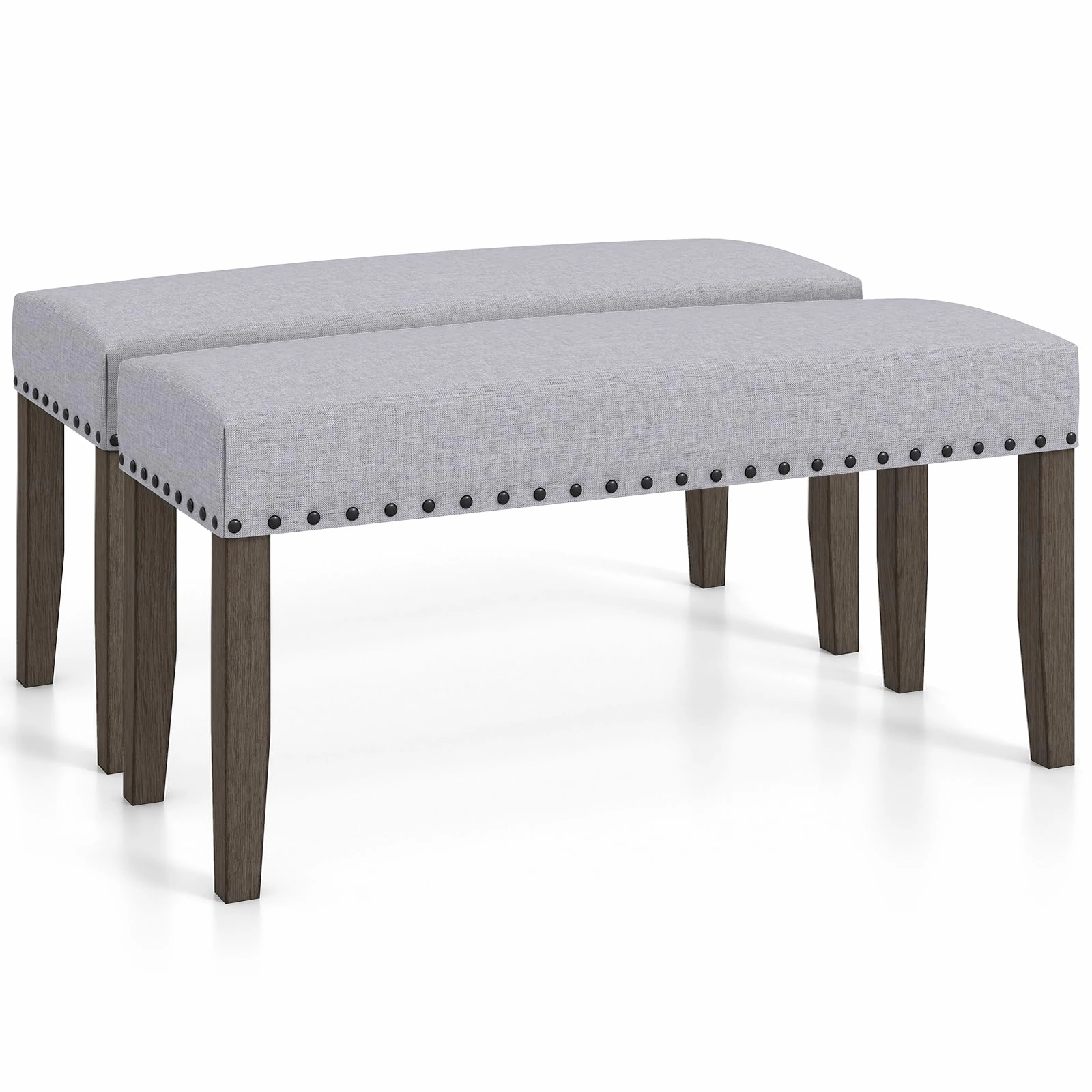 Giantex 42.5 Upholstered Entryway Bench, Set of 1/2 Dining Bench with Nailhead Trim kitchen towel, placemats