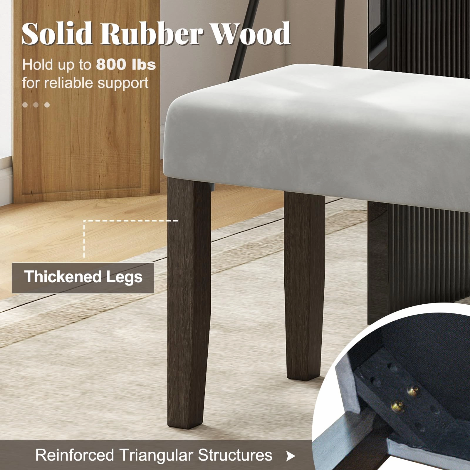 Giantex 42" Upholstered Dining Bench with Velvet Padded Seat
