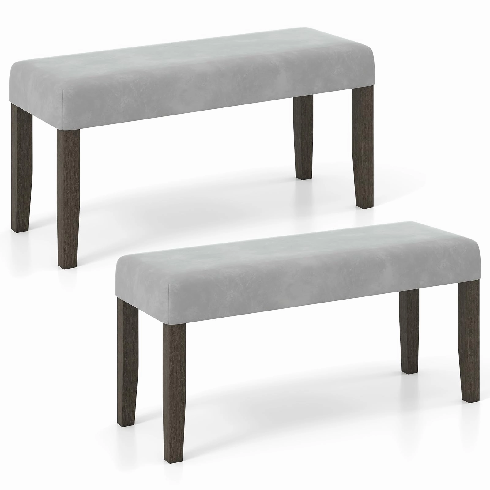 Giantex 42" Upholstered Dining Bench with Velvet Padded Seat