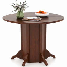 Giantex 42 Round Dining Table, Modern Kitchen Table with Pedestal Base, Solid Wood Frame kitchen towel, placemats