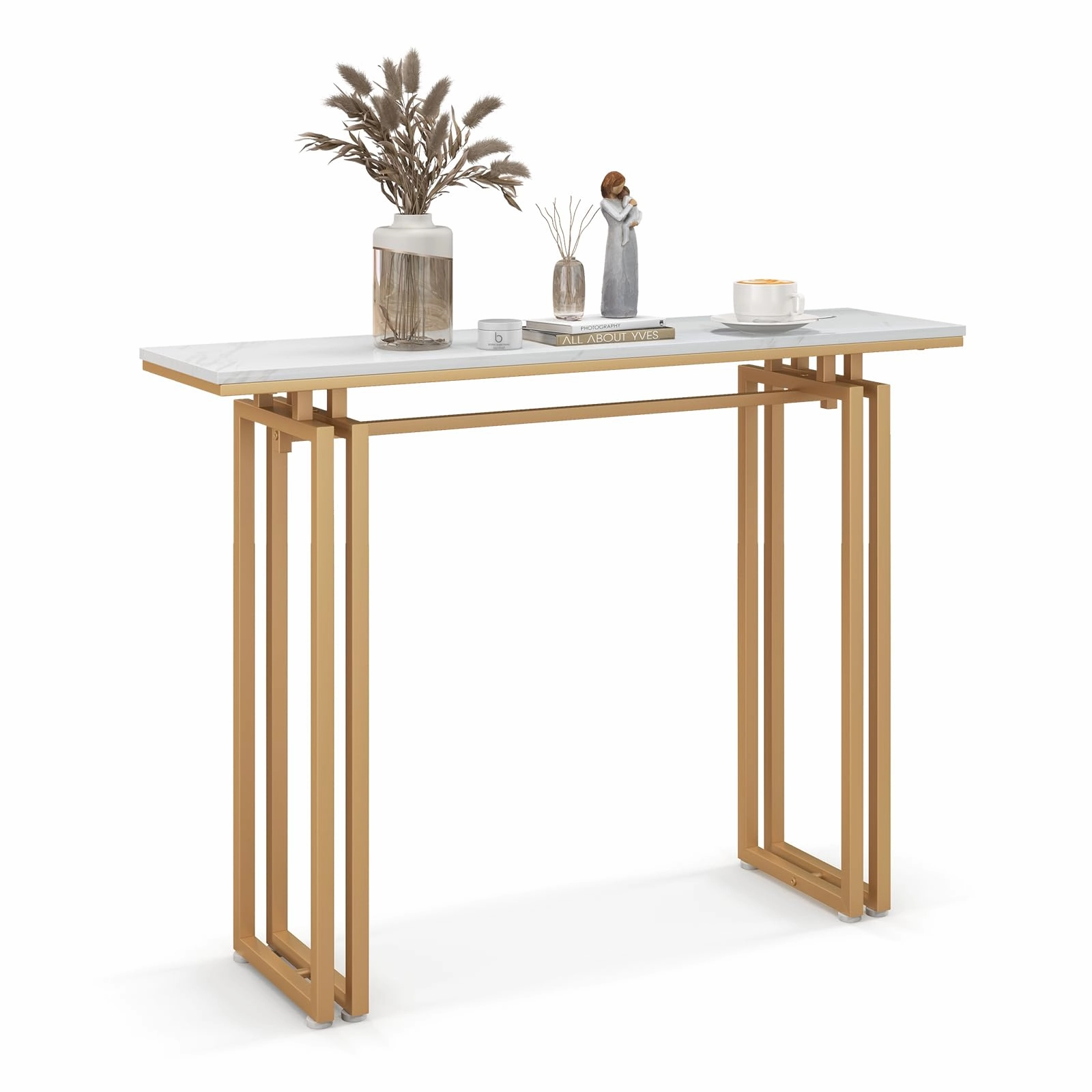 Giantex 43.5" Console Table for Entryway - Faux Marble Sofa Table