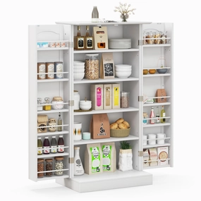 Giantex 47.5 Kitchen Storage Cabinet kitchen towel, placemats