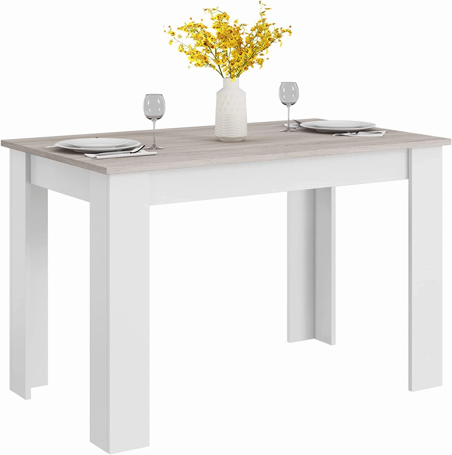 Giantex 47 Inch Dining Table, Kitchen Table for Small Spaces, Modern Rectangular Dinner Table