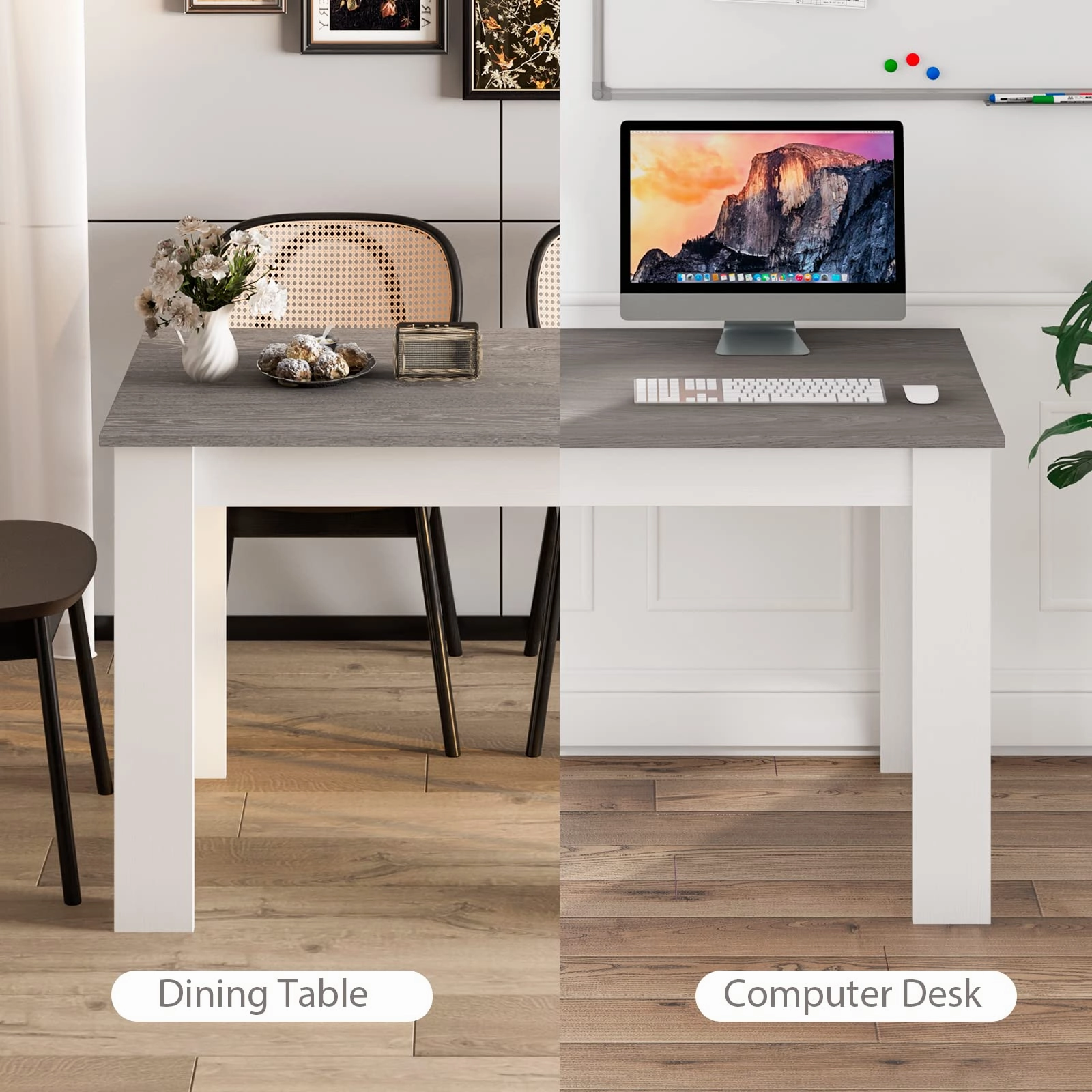 Giantex 47 Inch Dining Table, Kitchen Table for Small Spaces, Modern Rectangular Dinner Table
