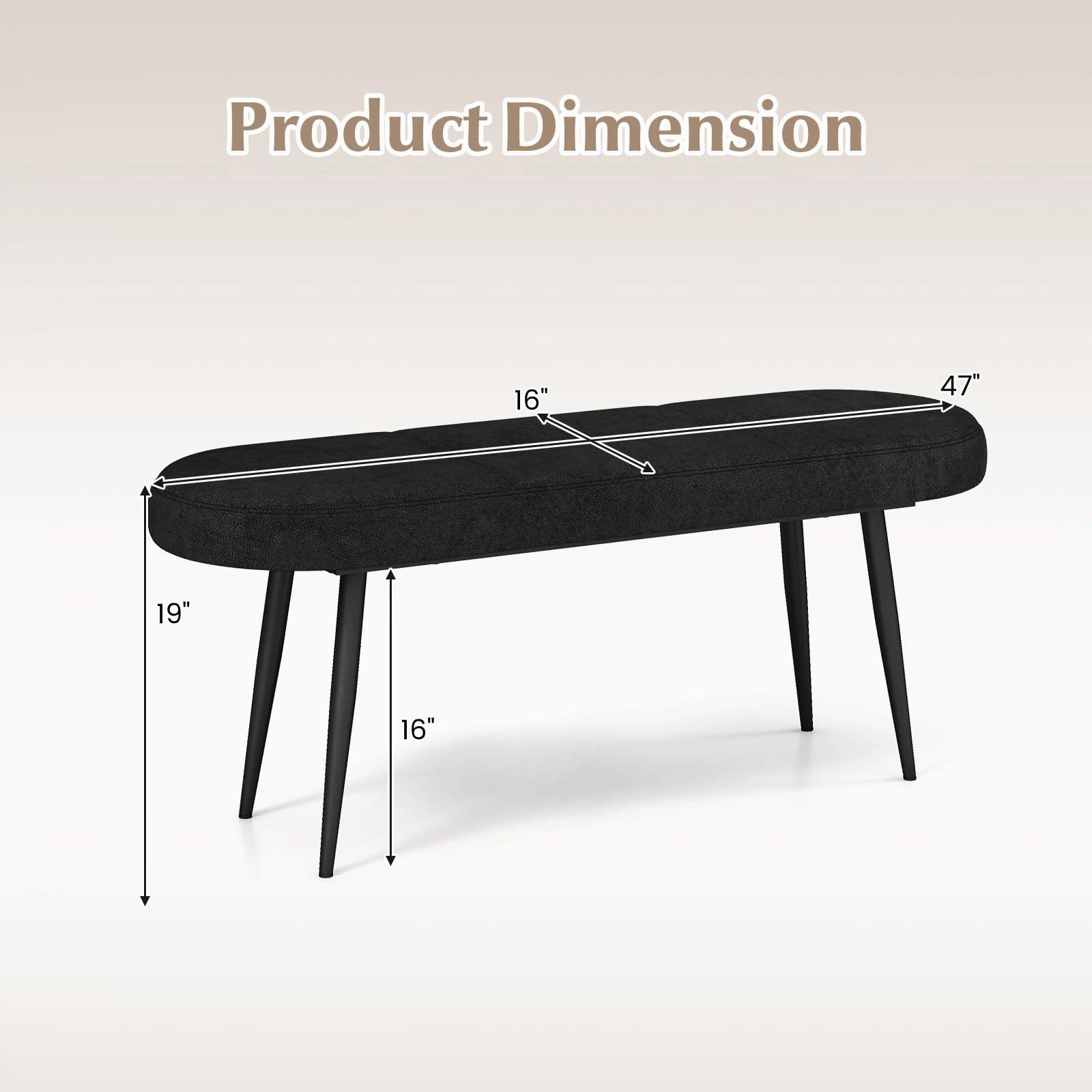 Giantex 47 inch Entryway Bench - End of Bed Bench