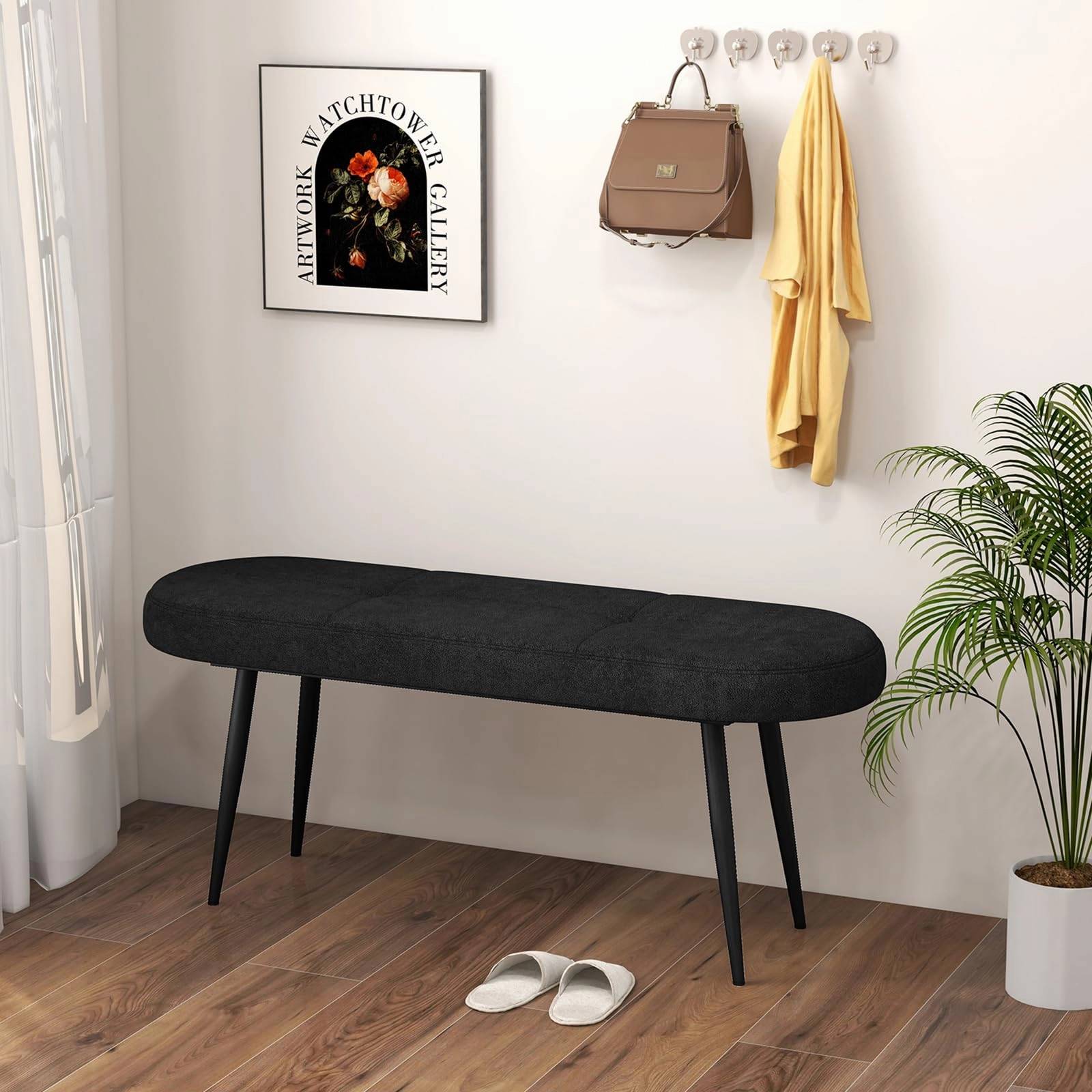 Giantex 47 inch Entryway Bench - End of Bed Bench