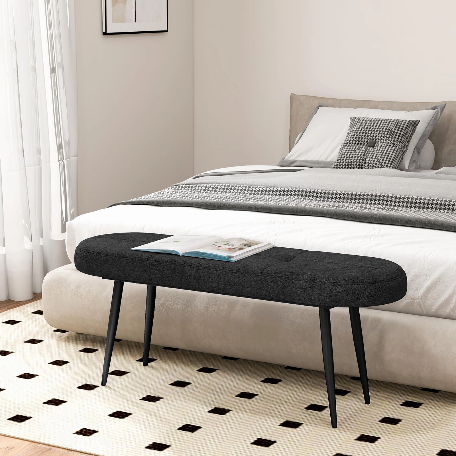 Giantex 47 inch Entryway Bench - End of Bed Bench
