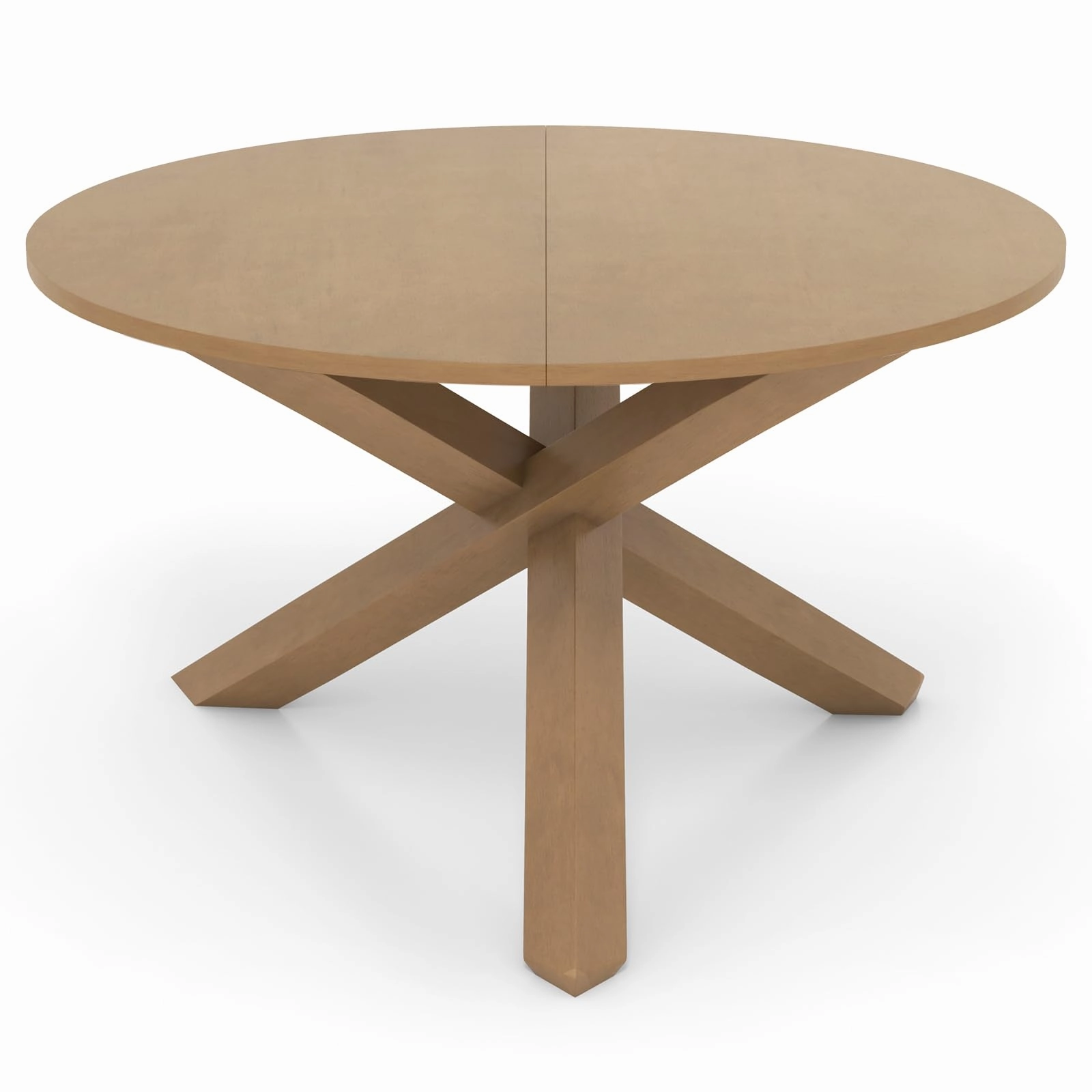 Giantex 47" Round Dining Table, Mid Century Modern Round Kitchen Table w/Solid Acacia Wood Legs, Adjustable Foot Pads kitchen towel, placemats
