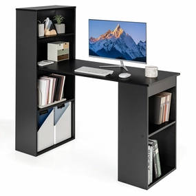 Giantex 48 Inch Computer Desk with Bookshelf, 3-in-1 Home Office Desk with 4-Tier Bookcase & CPU Stand patio decor, garden accessories