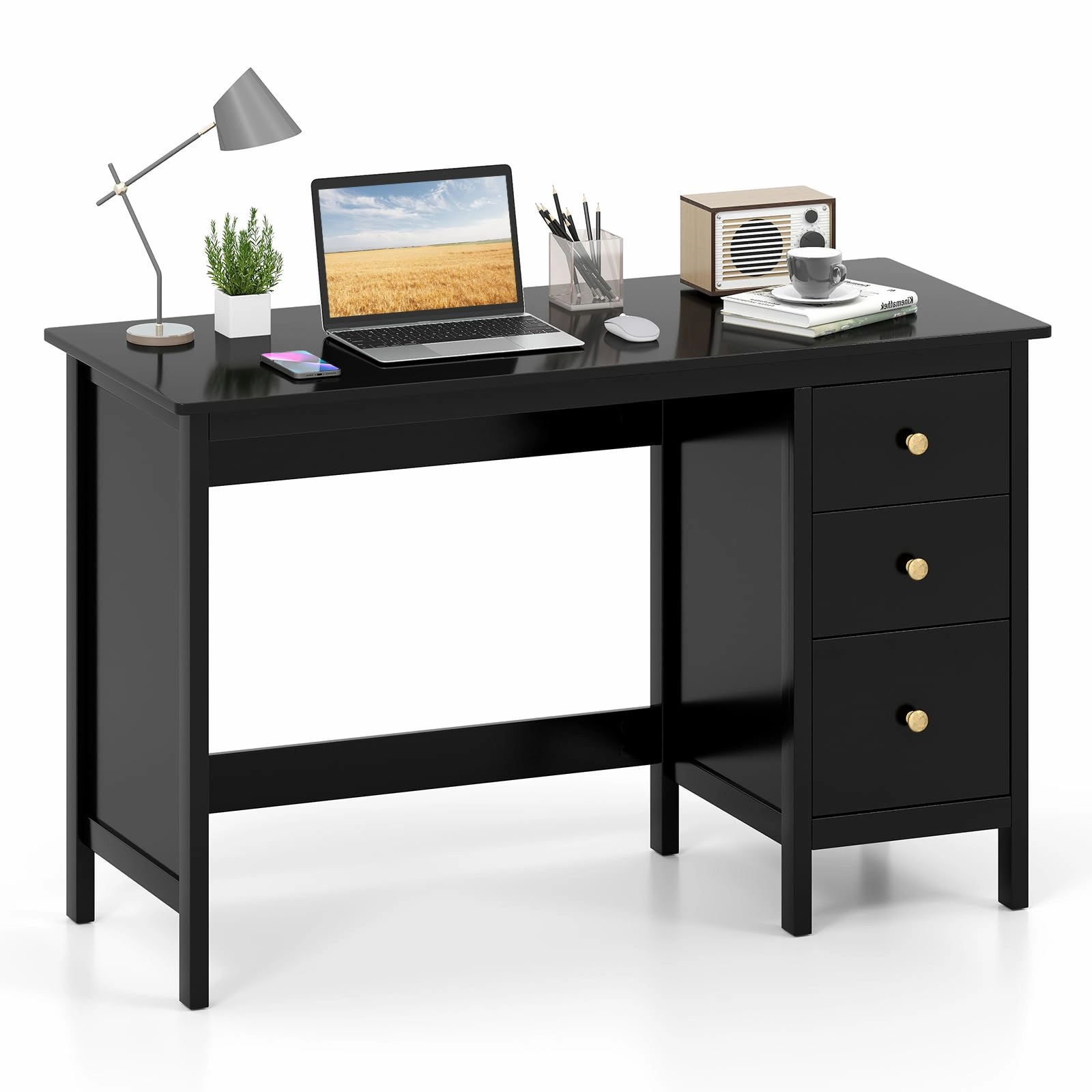 Giantex 48 Inch White Desk with Drawers