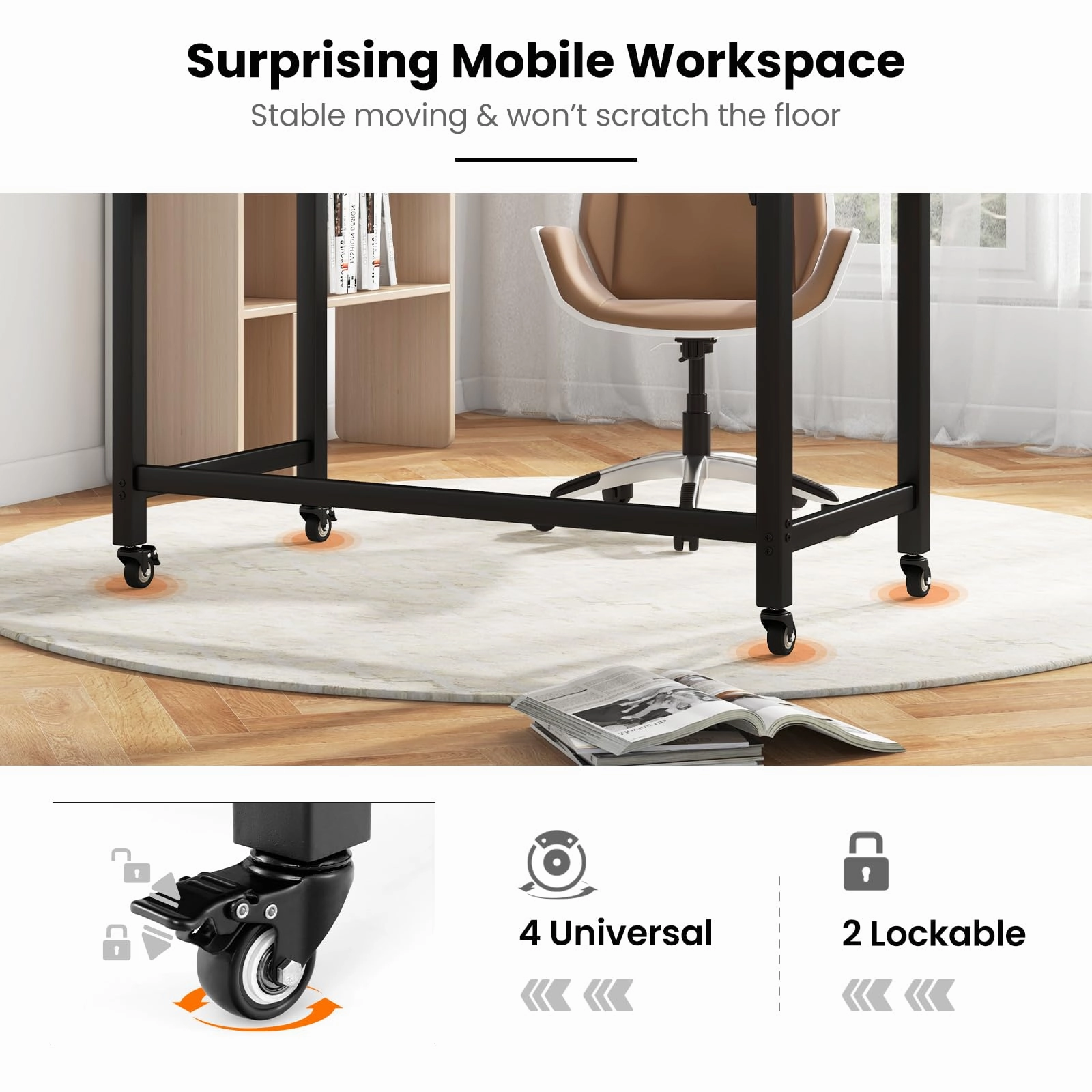 Giantex 48" Rolling Computer Desk